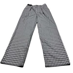 Hollister Ultra High Rise Dad Pant Plaid Blue White Pleated Size XS Short NWT